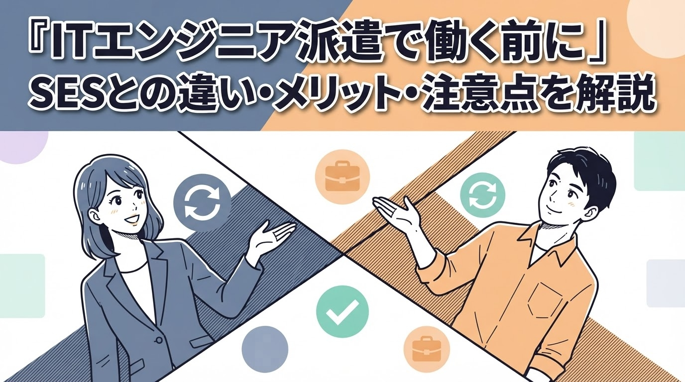 ITエンジニア派遣で働く前に｜SESとの違い・メリット・注意点を解説